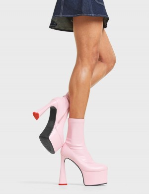 Lamoda Addicted Plateforme Ankle Boots Rose | 198634NVT