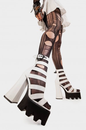 Lamoda Back Off Chunky Plateforme Sandals Blanche | 520187ZFA