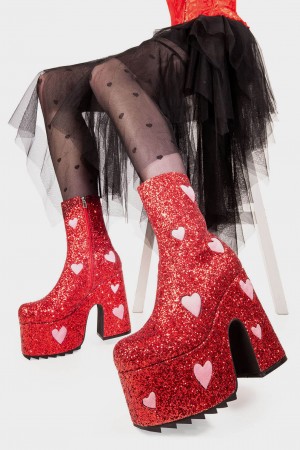 Lamoda Keeper Chunky Plateforme Ankle Boots Rouge Rose | 567310WXD