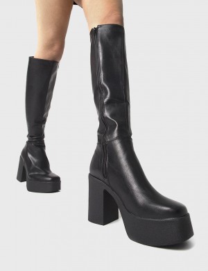 Lamoda Slick Nicks Plateforme Knee High Boots Noir | 589613FIT